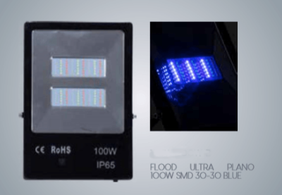 Reflector led azul 100w exterior 1