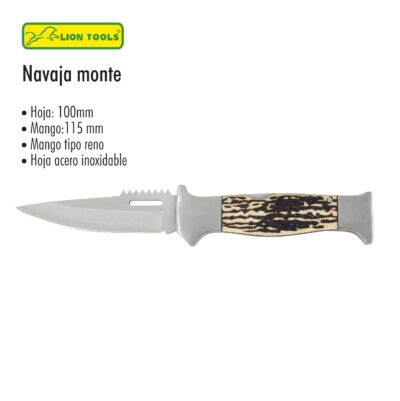NAVAJA MONTE Y CAZA  TIPO RENO CON SIERRA LION TOOLS