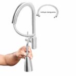 Monomando alto para fregadero cuello extraible