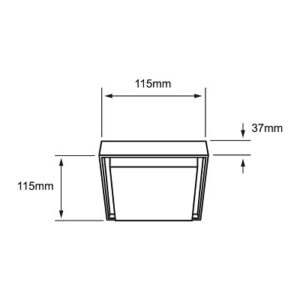 Plafon led cuadrado de sobreponer gris 15w 6500k tecnolite