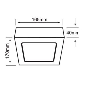 Plafon led cuadrado negro sobrepuesto 12w 6500k tecnolite 