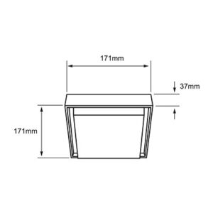 Plafon led cuadrado sobreponer negro 24w 6500k tecnolite