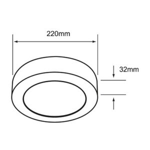 Plafon led redondo de sobreponer negro 18w 3000k tecnolite