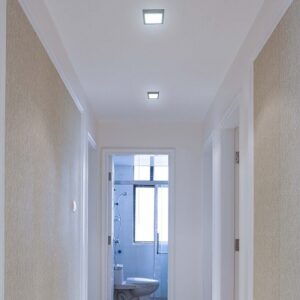 Plafon led tecnolite cuadrado negro 12w luz fría