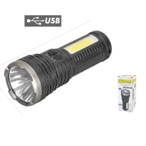 Linterna táctica USB con luz lateral COB
