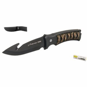 Cuchillo de monte pavonado decoración de cuerda