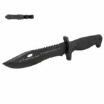 Cuchillo tactico pavonado mango rubber