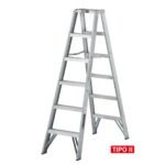 Escalera de tijera doble aluminio 6 peldaños