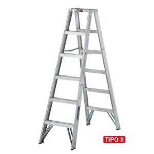 Inicio 8 Escalera de tijera doble aluminio 6 peldaños